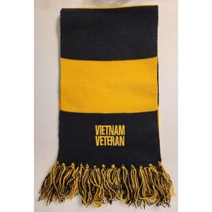 Vietnam Veteran Winter Scarf 57 Inches Long Black & Gold